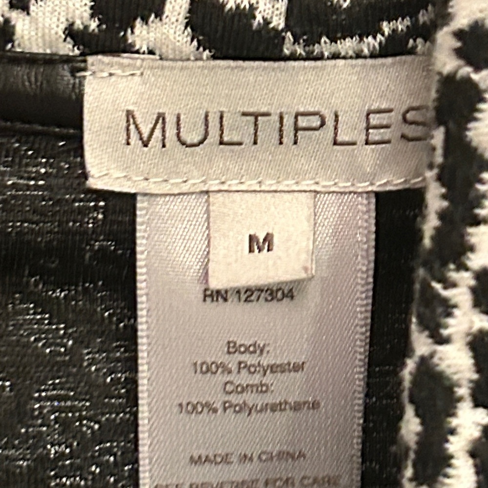 Multiples Patterned Tunic Top Med Black/White Pul… - image 4